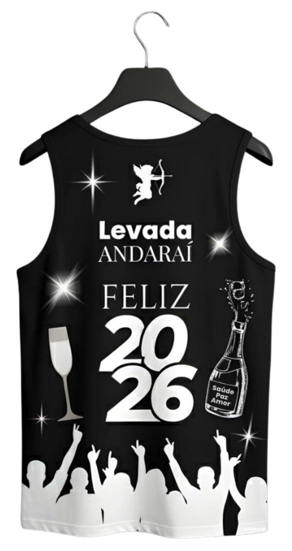 Camisa da Levada de 2025, preta, de costas