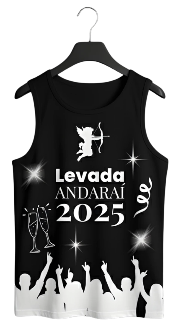 Camisa da Levada de 2025, preta, de frente